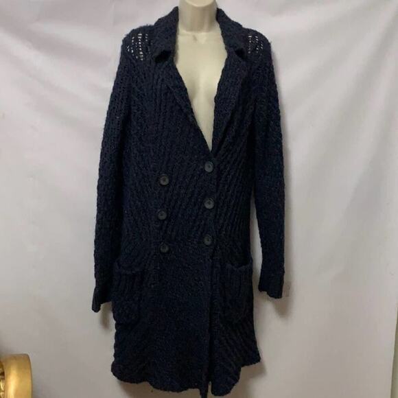FREE PEOPLE OVERSIZE KNIT BLUE SWEATER SIZE‎ M - Picture 1 of 10
